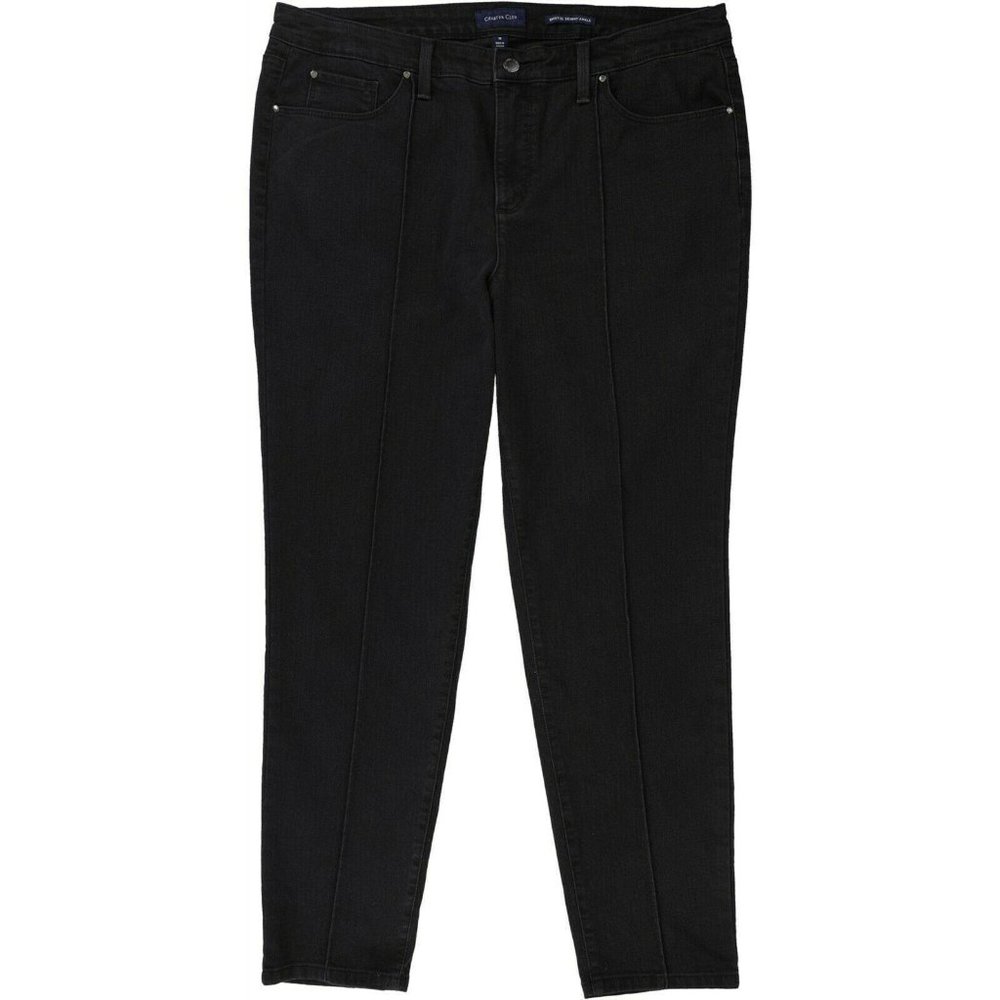 Charter Club NWT Black Jeans Size 12 Skinny Fit Ankle Tummy Slimming
